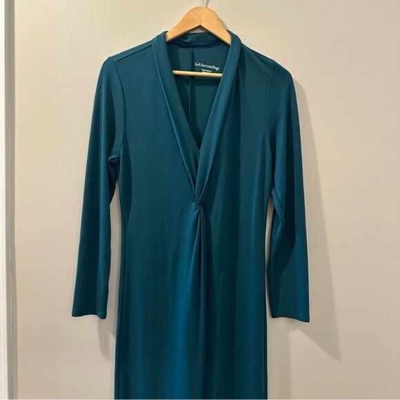 Soft Surroundings Lagia Teal Lagenlook Maxi Dress PM Comfy Boho Cottagecore - Picture 4 of 10